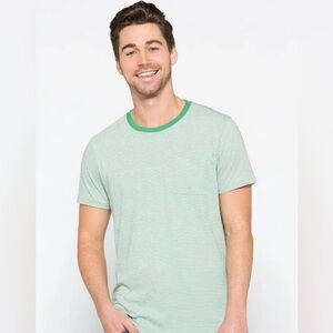 NWT - Bonobos - Striped Tee - Green Micro Stripe - XL Slim-fit
